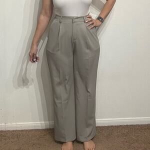Funyyzo Gray High Waist Wide Leg Slacks Sz M